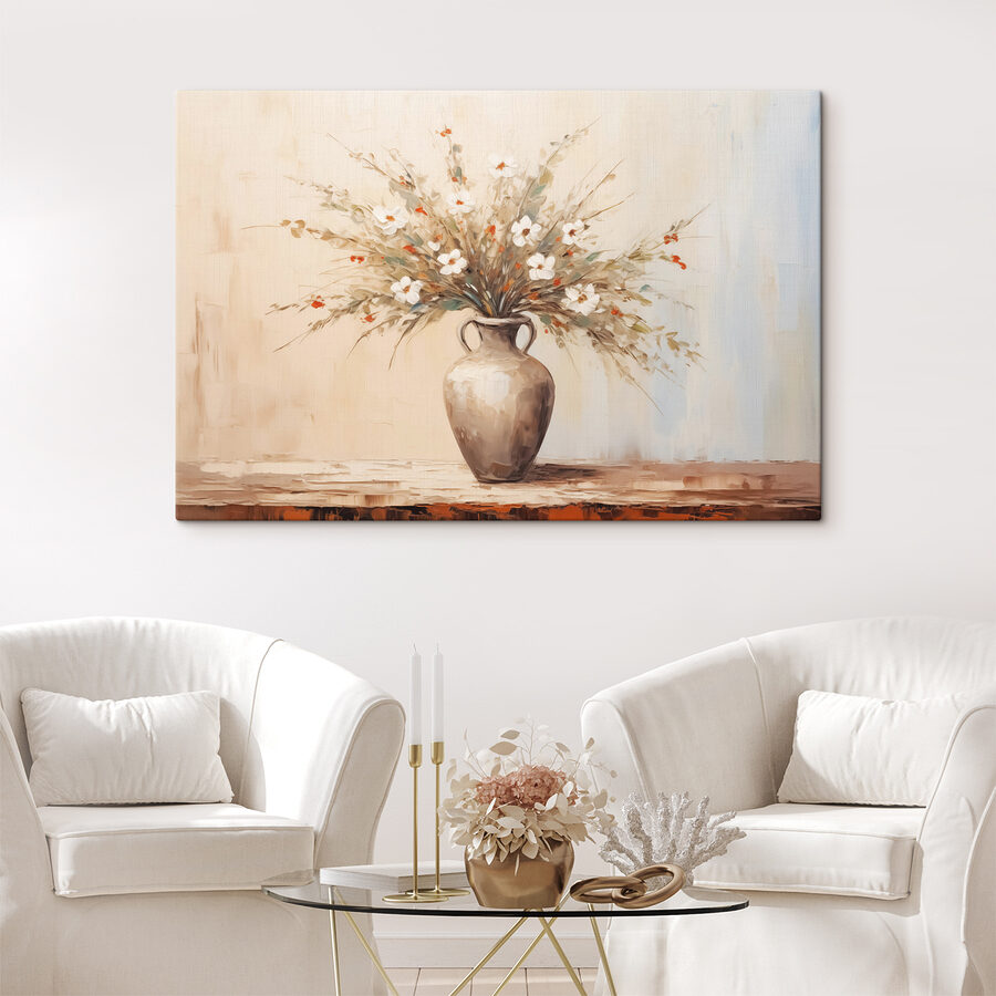Peinture de fleurs dans un vase