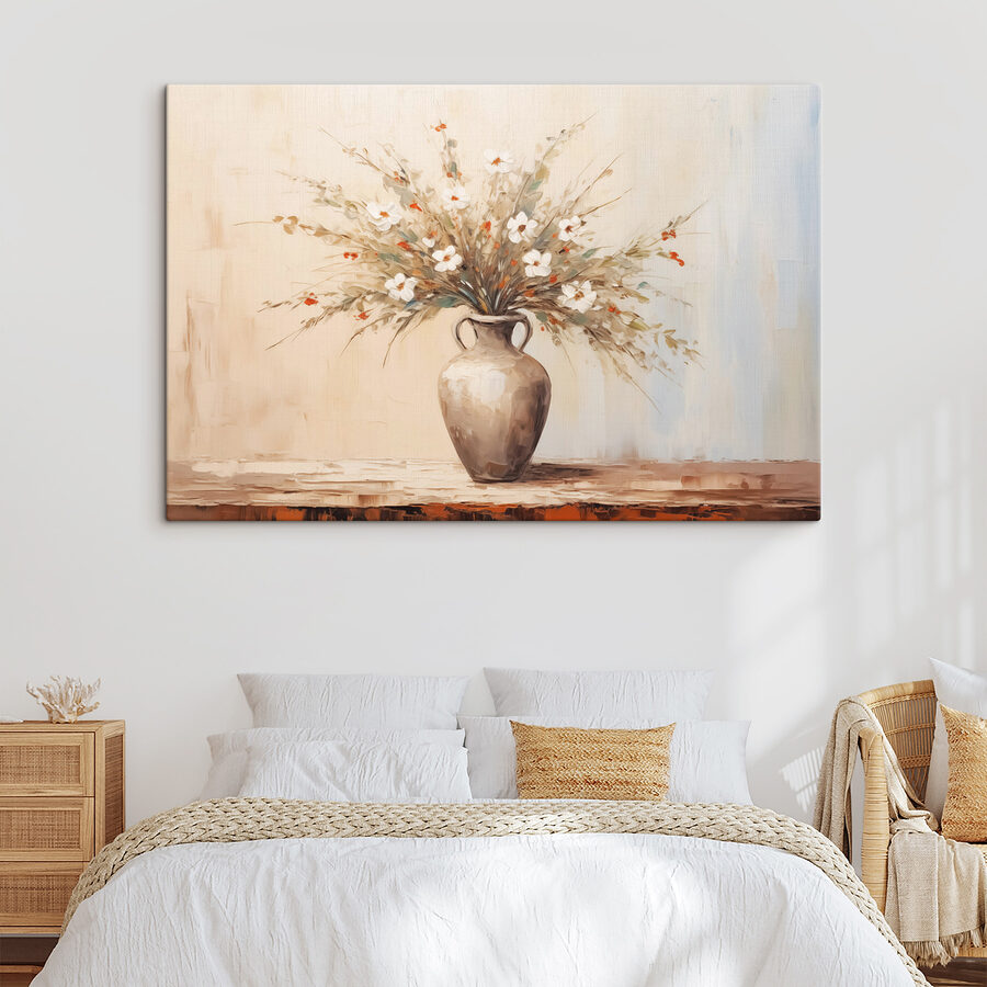 Peinture de fleurs dans un vase