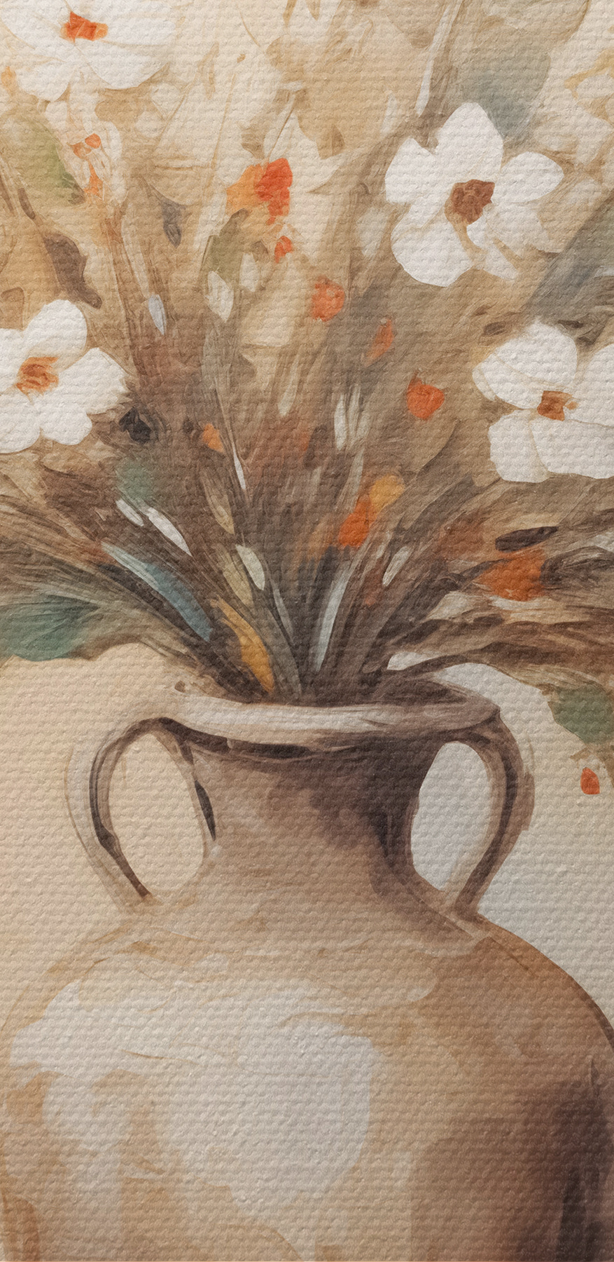 Peinture de fleurs dans un vase