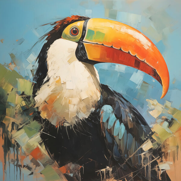 Peinture d'un oiseau avec un grand bec Peinture d'un oiseau avec un grand bec