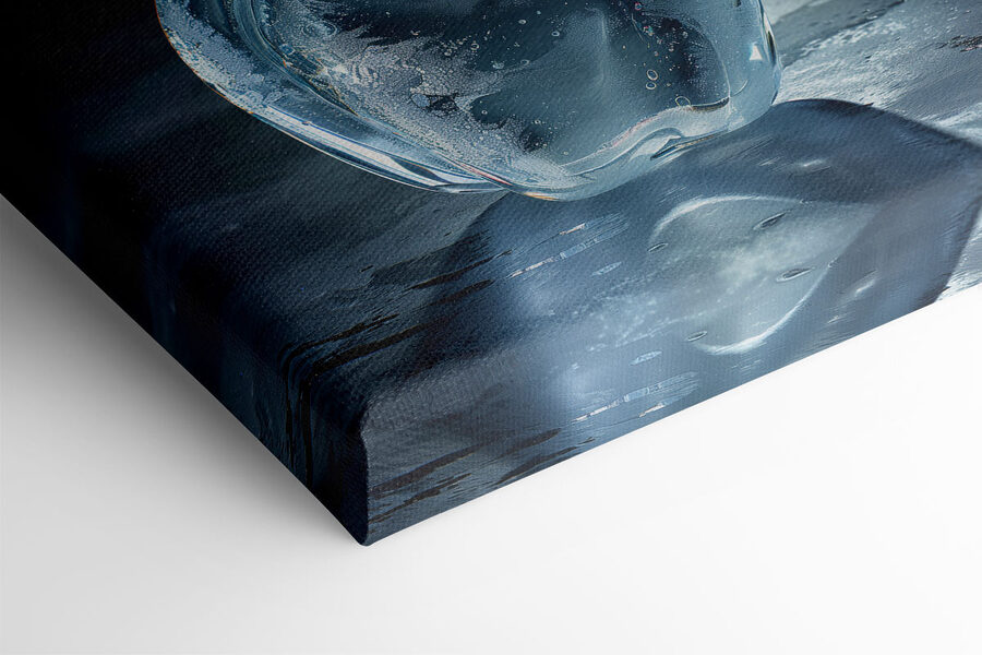 Tableaux Une glace en forme de pomme avec une feuille – Image 3