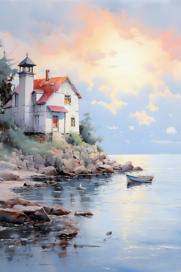 Maison sur un rivage rocheux Maison sur un rivage rocheux