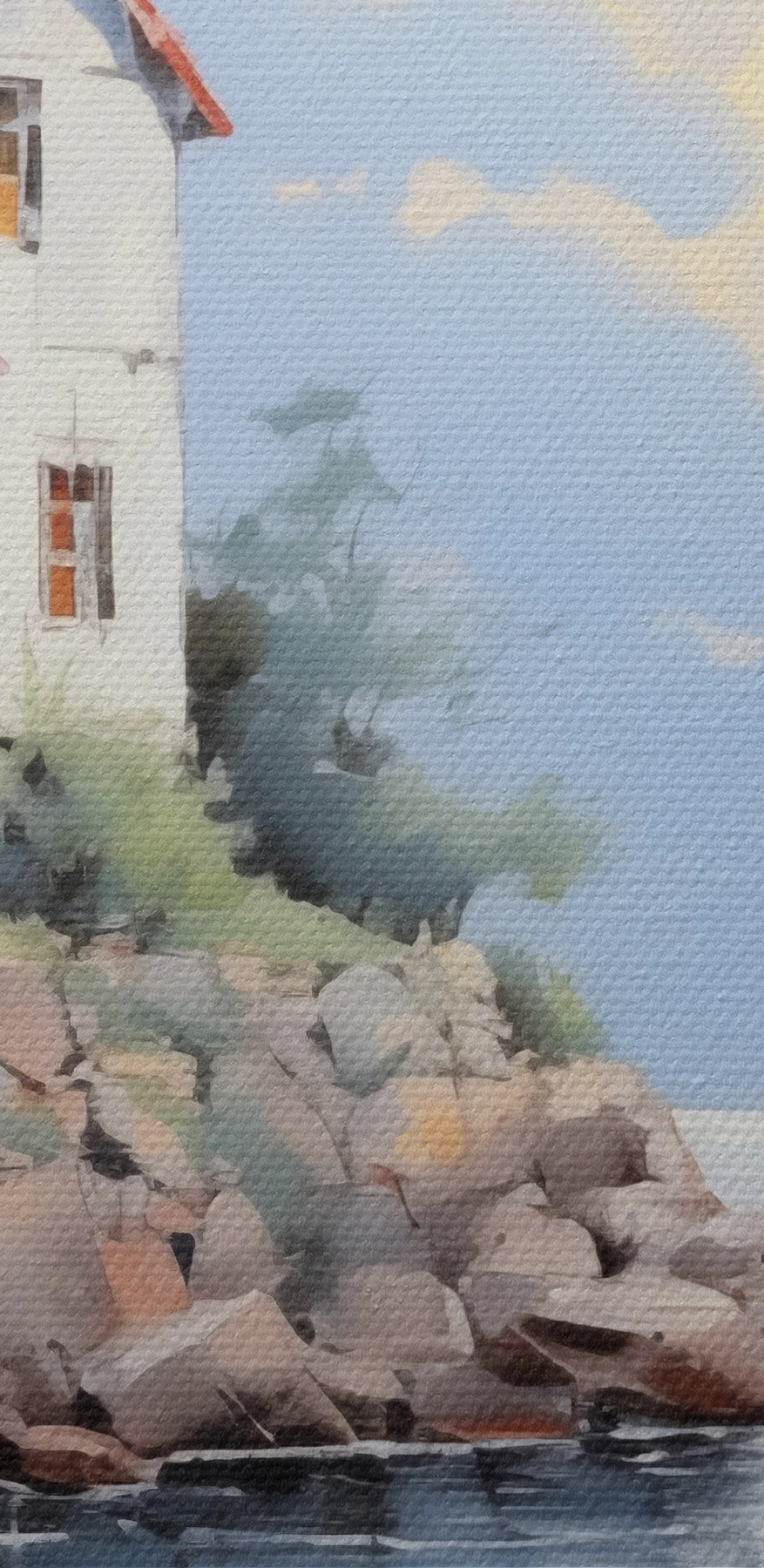 Maison sur un rivage rocheux
