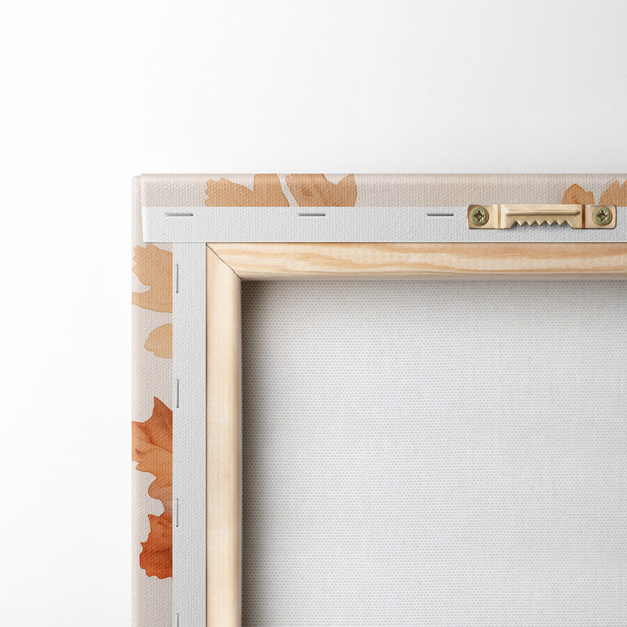 Glands et feuilles sur une branche sur fond blanc