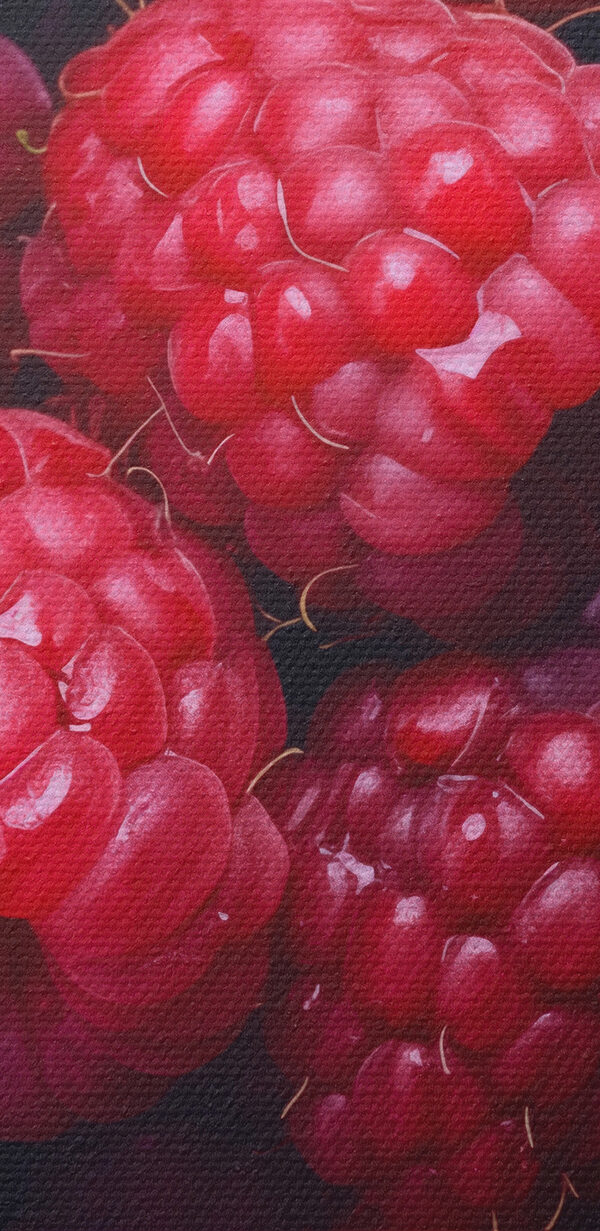Tas de framboises avec des feuilles Tas de framboises avec des feuilles