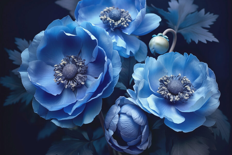 Tableaux Groupe de fleurs bleues – Image 8