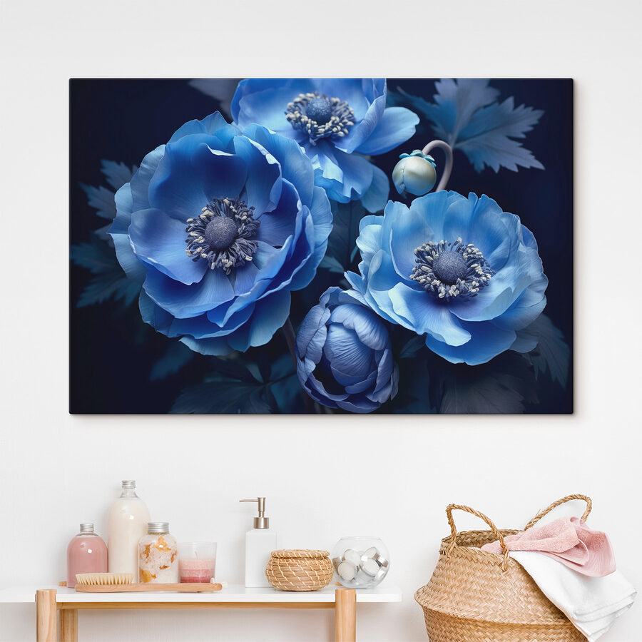 Tableaux Groupe de fleurs bleues – Image 2