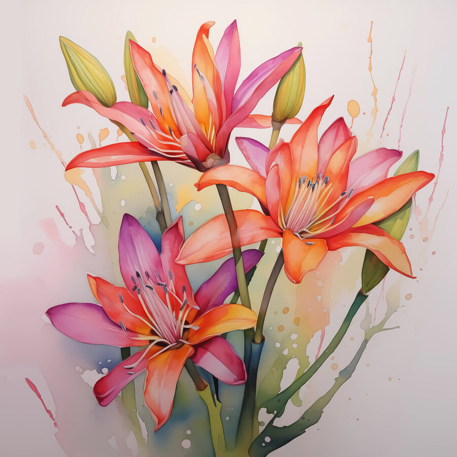 Peinture de fleurs sur fond blanc Peinture de fleurs sur fond blanc