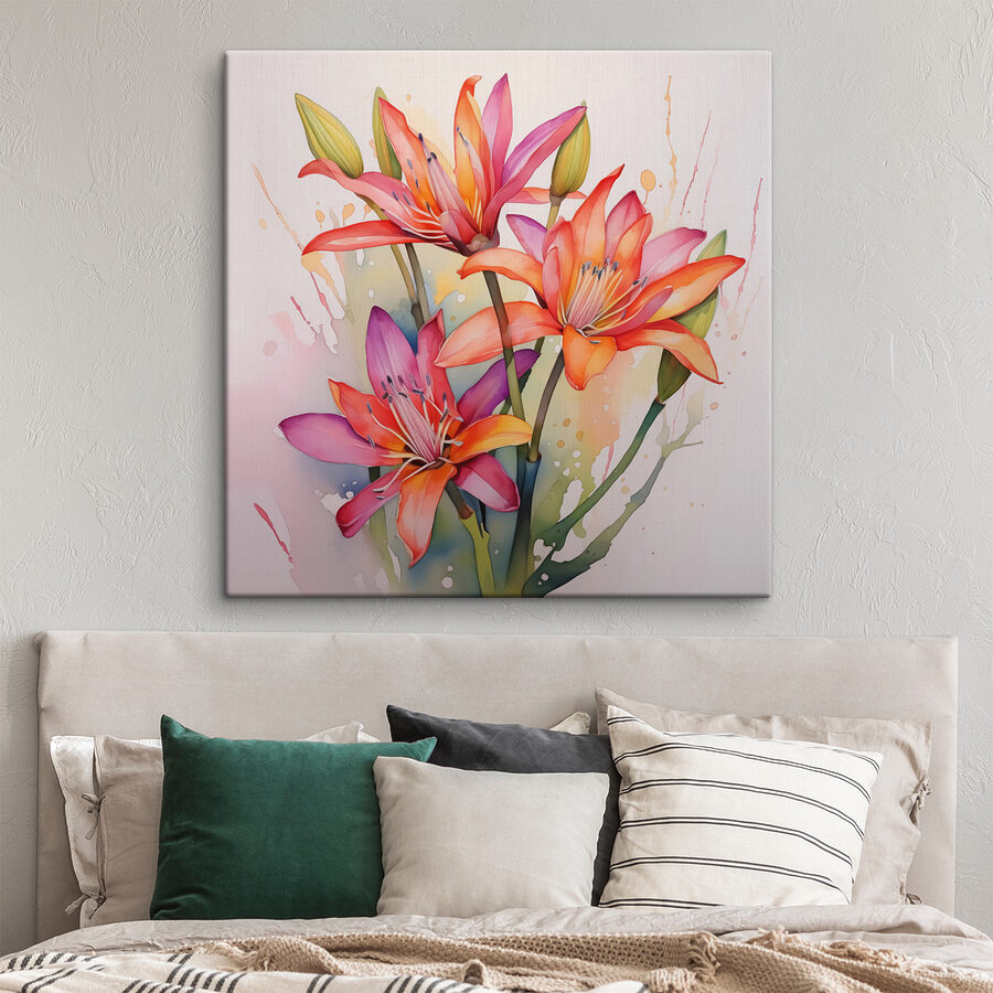 Peinture de fleurs sur fond blanc Peinture de fleurs sur fond blanc