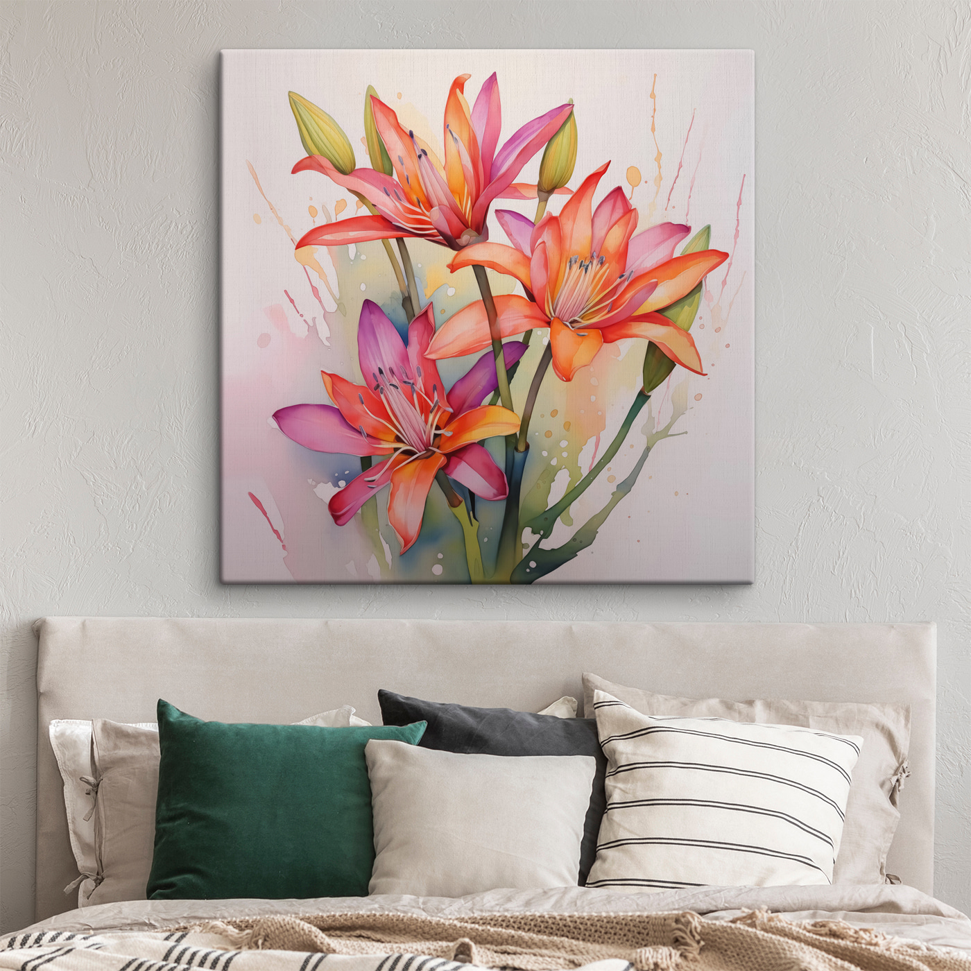Lot de 2 tableaux sur toile avec cadre - Motif paysage zen - Pour bureau, maison, chambre à coucher - 50 x 75 cm - Cadre intérieur