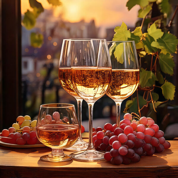 Groupe de verres à vin et de raisins sur une table Groupe de verres à vin et de raisins sur une table