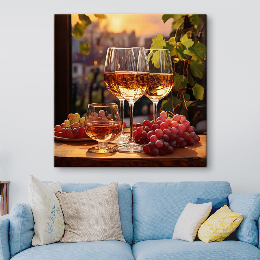 Groupe de verres à vin et de raisins sur une table Groupe de verres à vin et de raisins sur une table