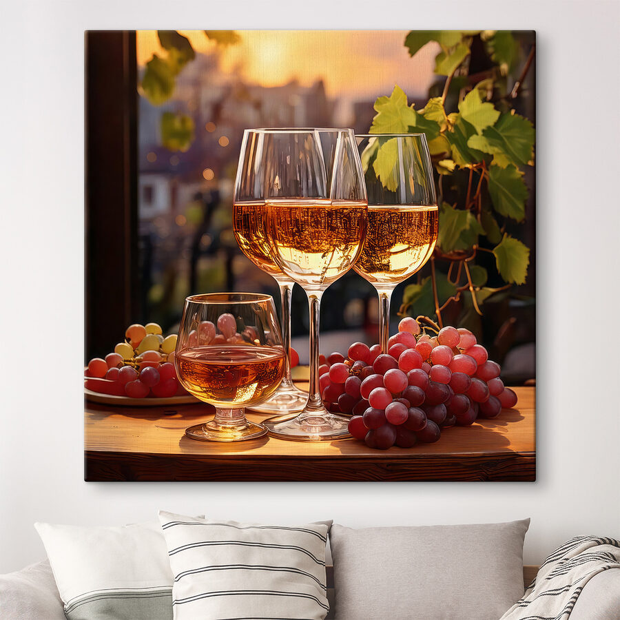 Groupe de verres à vin et de raisins sur une table Groupe de verres à vin et de raisins sur une table