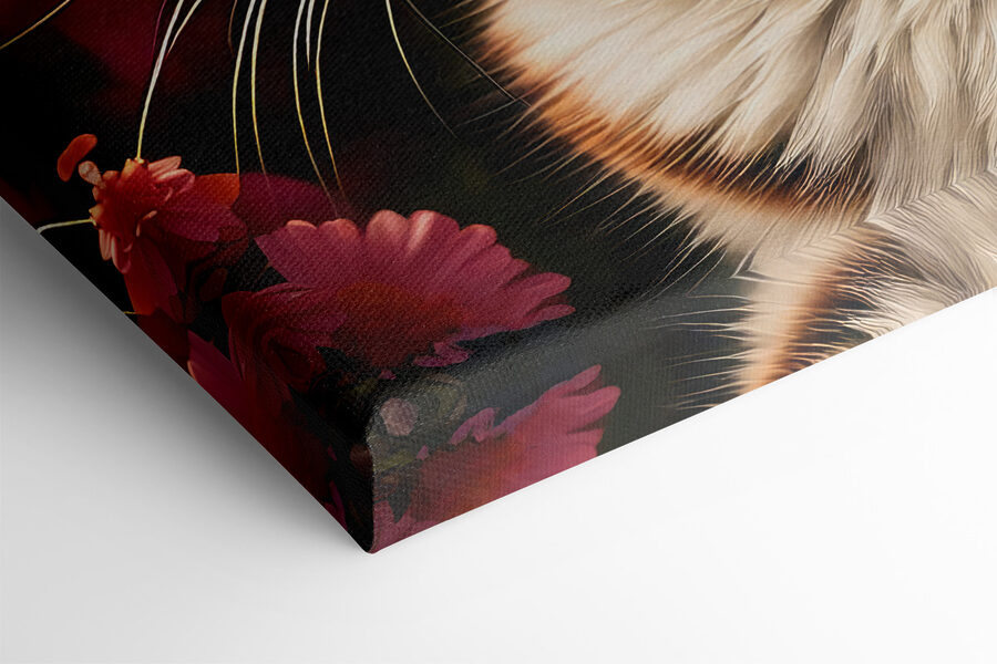 Chat dans un jardin de fleurs Chat dans un jardin de fleurs