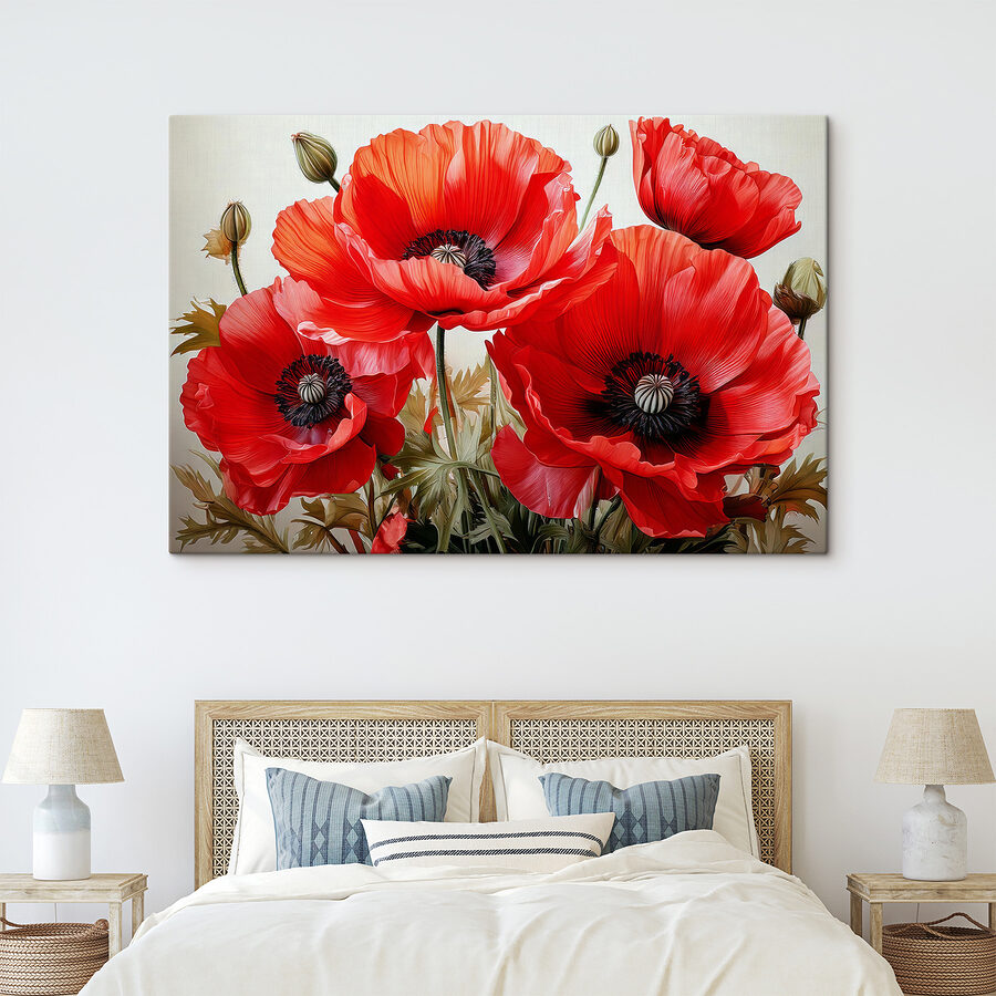 Groupe de fleurs rouges