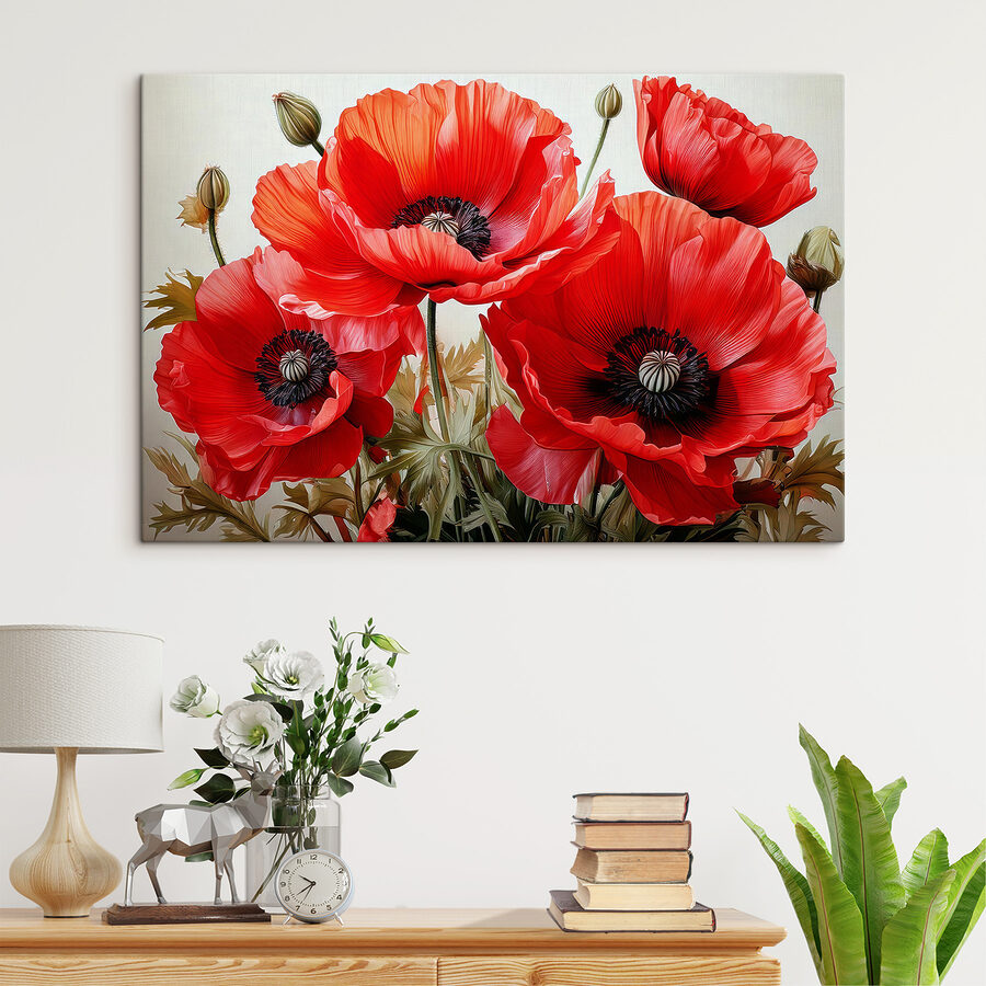 Groupe de fleurs rouges