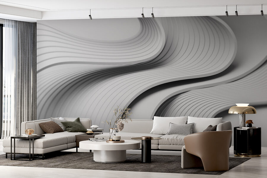 Lignes courbes blanches et grises