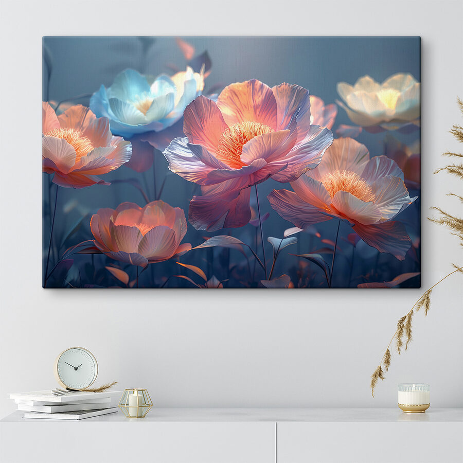 Groupe de fleurs avec feuilles