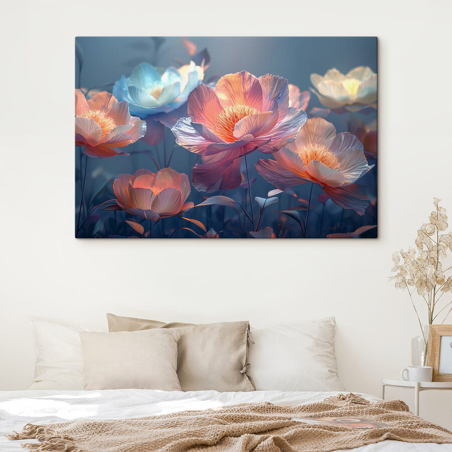 Groupe de fleurs avec feuilles