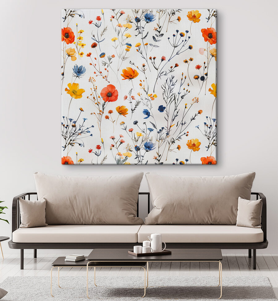 Motif de fleurs sur une surface blanche Motif de fleurs sur une surface blanche