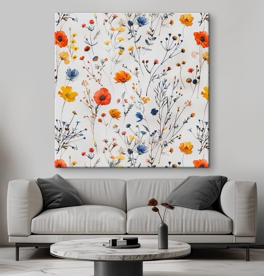 Motif de fleurs sur une surface blanche Motif de fleurs sur une surface blanche