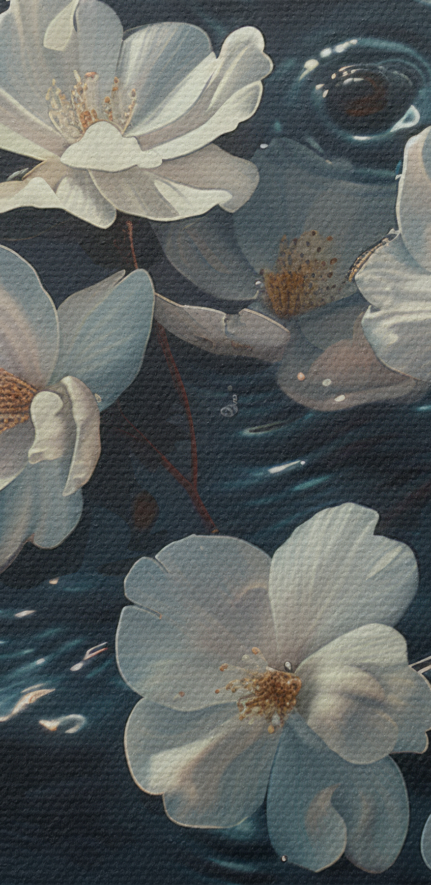 Fleurs blanches flottant dans l'eau