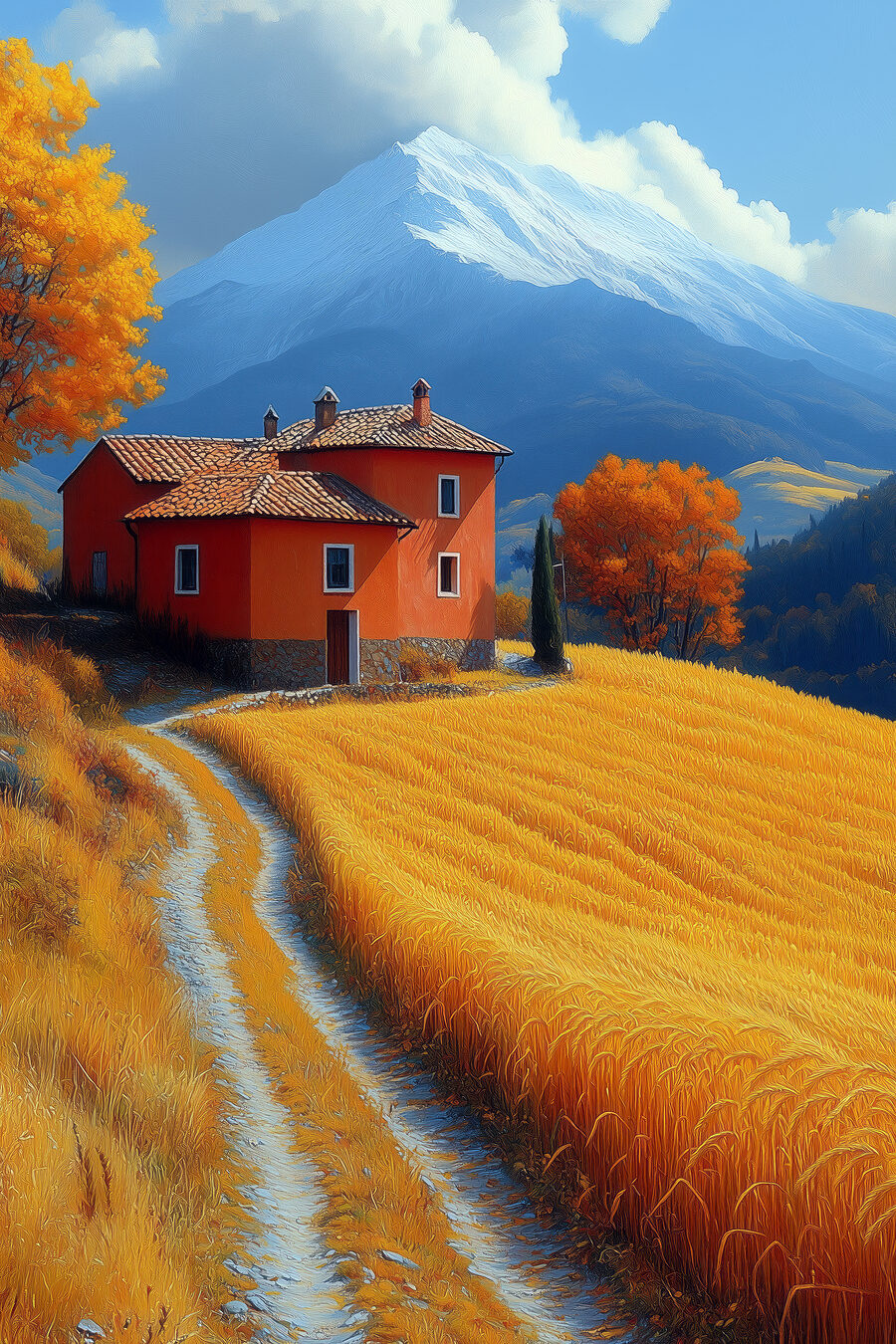Maison dans un champ