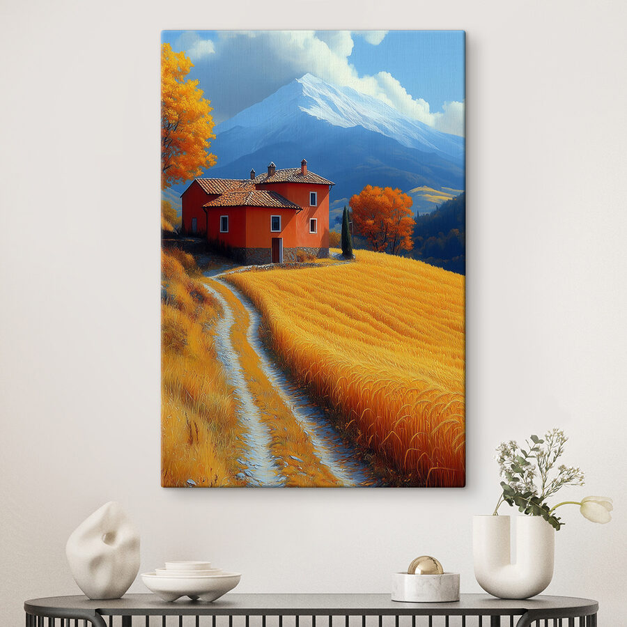Maison dans un champ