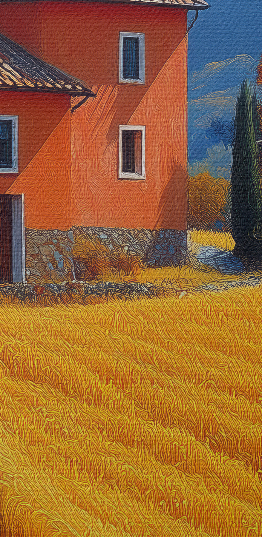 Maison dans un champ