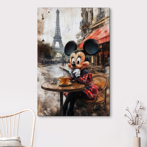 Personnage de bande dessinée assis à une table avec une tasse de thé Personnage de bande dessinée assis à une table avec une tasse de thé