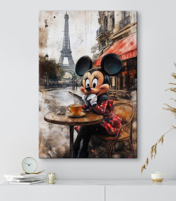Personnage de bande dessinée assis à une table avec une tasse de thé Personnage de bande dessinée assis à une table avec une tasse de thé