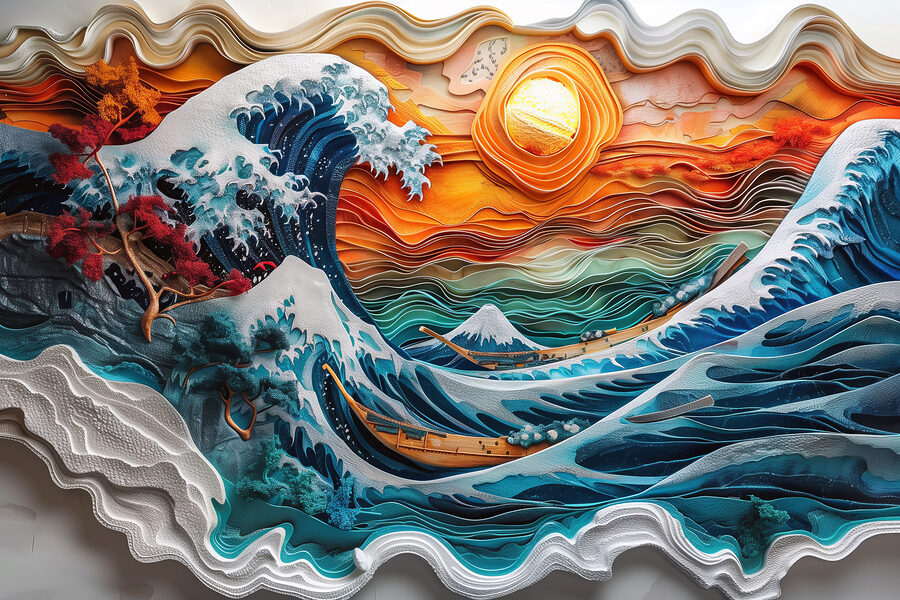 Peinture d'une vague Peinture d'une vague