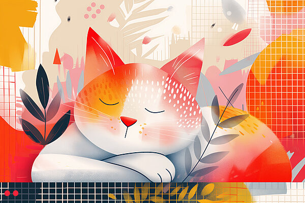 Chat dormant les yeux fermés Chat dormant les yeux fermés