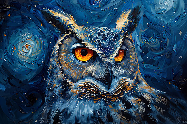 Un hibou aux yeux orange Un hibou aux yeux orange