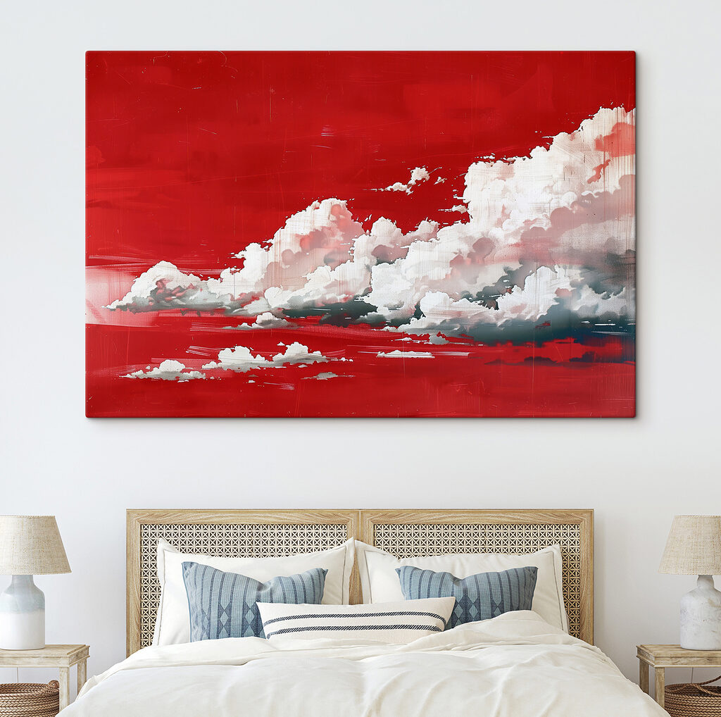 Red sky with clouds Red sky with clouds