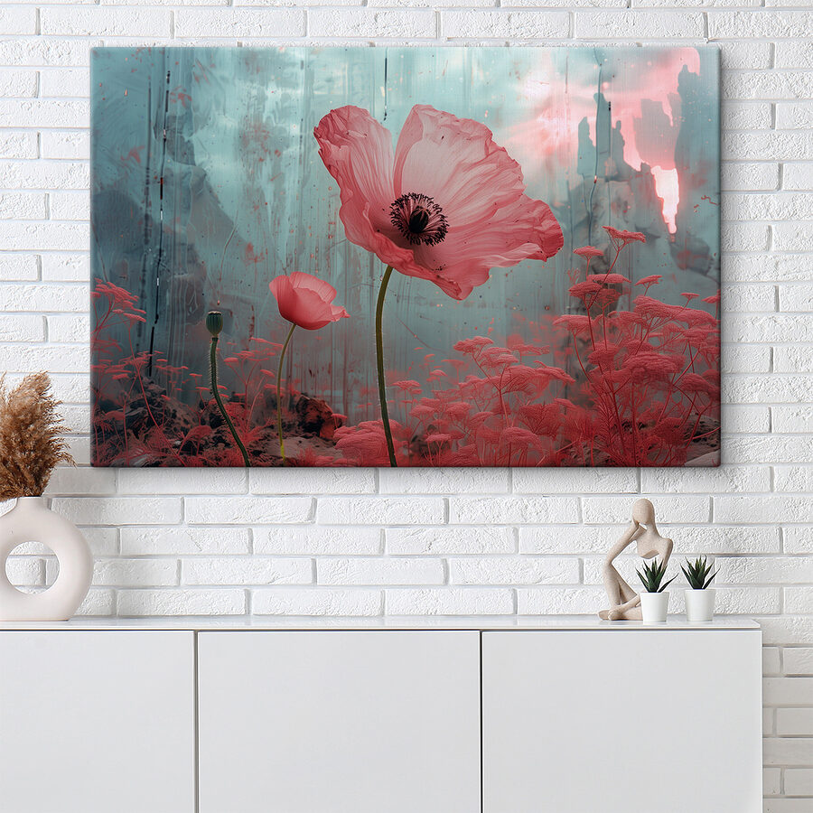 Fleurs roses dans un champ