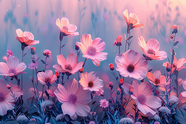 Groupe de fleurs roses Groupe de fleurs roses