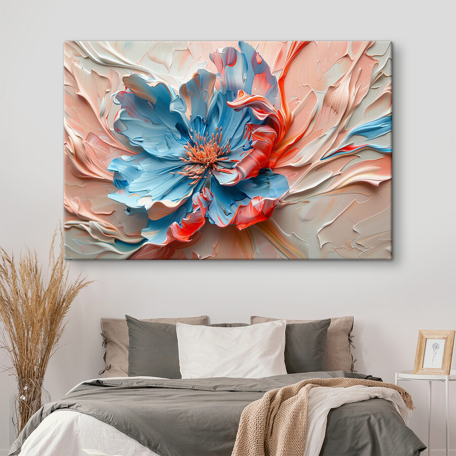 Fleur bleue et rose