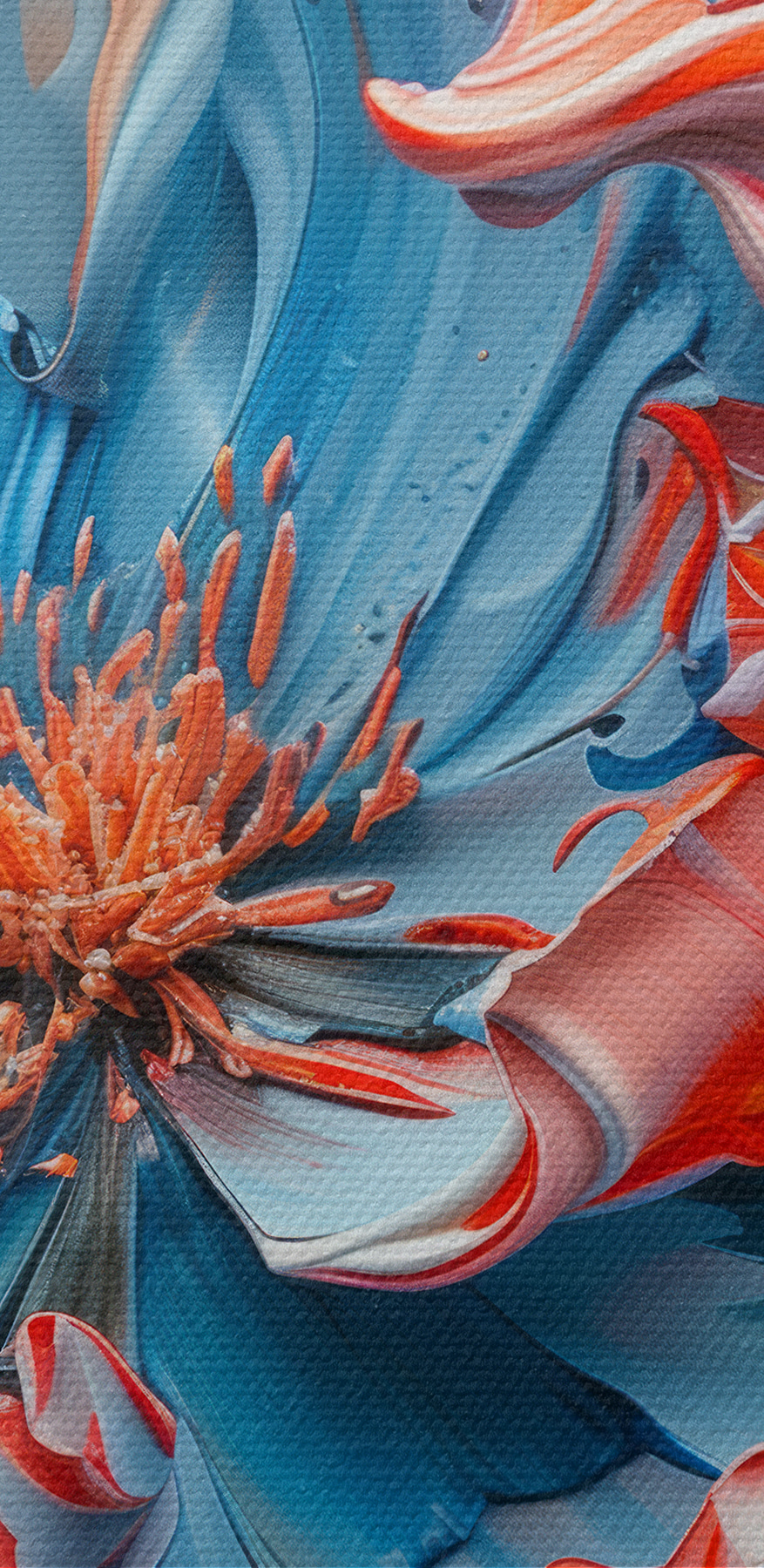 Fleur bleue et rose