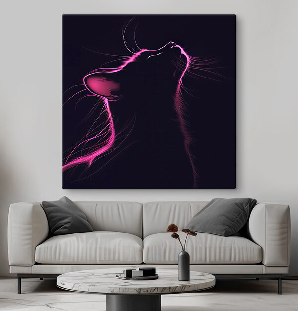 Chat avec des lumières roses Chat avec des lumières roses