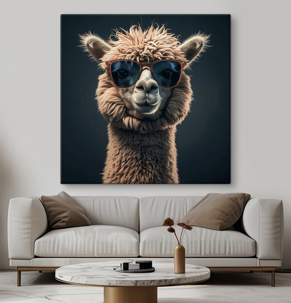Lama portant des lunettes de soleil Lama portant des lunettes de soleil