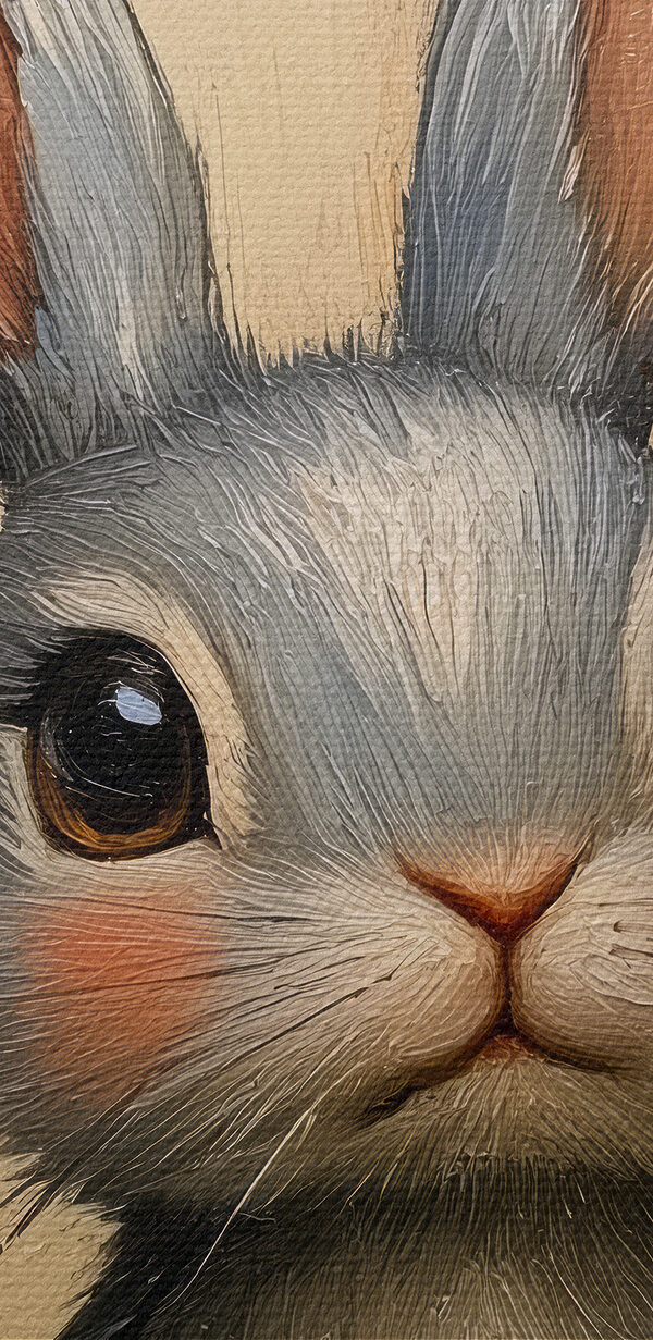 Peinture d'un lapin dans un champ de fleurs Peinture d'un lapin dans un champ de fleurs