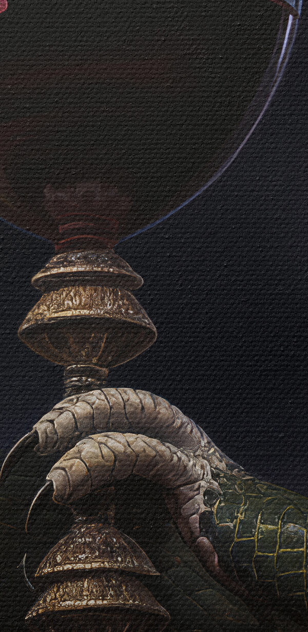 Serpent tenant un verre de vin Serpent tenant un verre de vin
