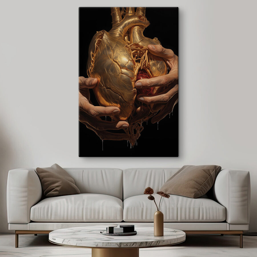 Coeur humain avec un coeur rouge à l'intérieur