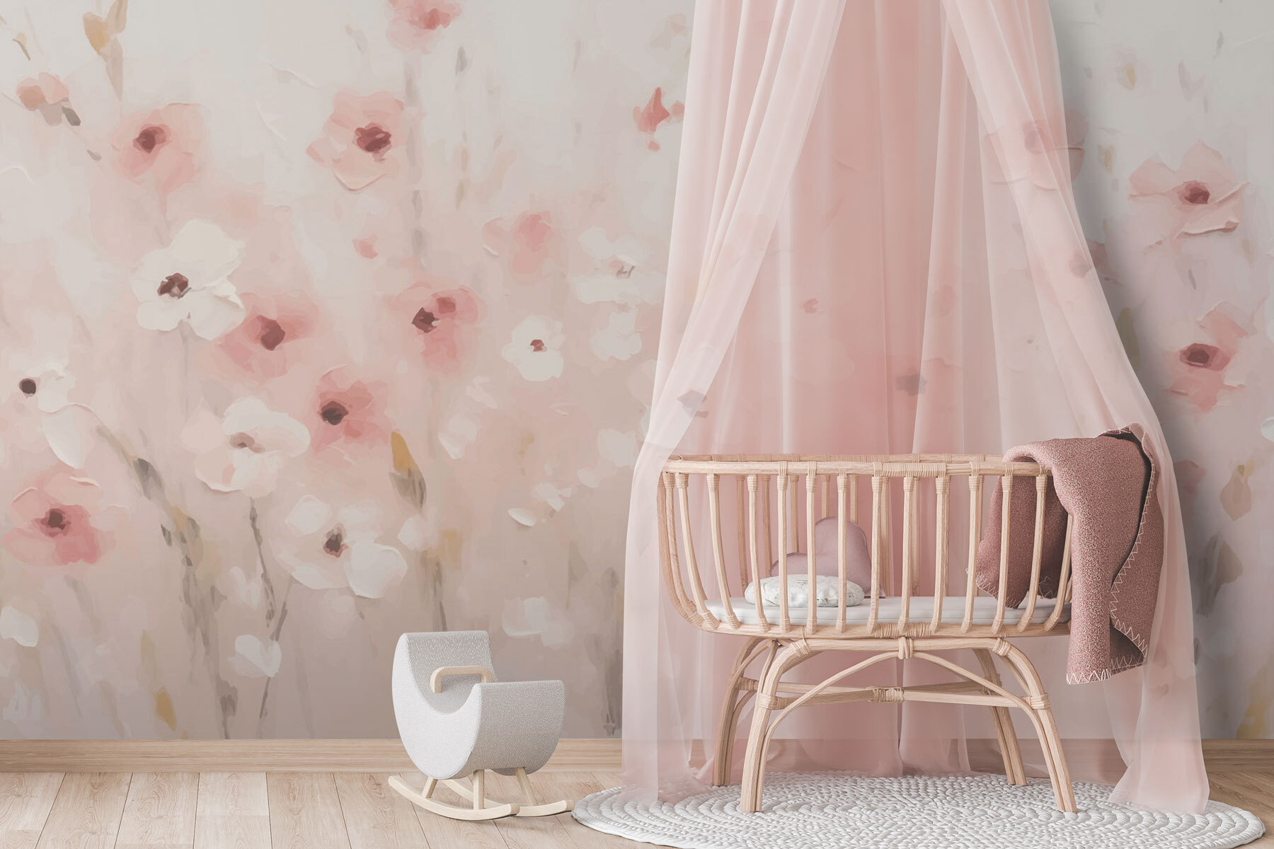 Painting of flowers on a white background Painting of flowers on a white background