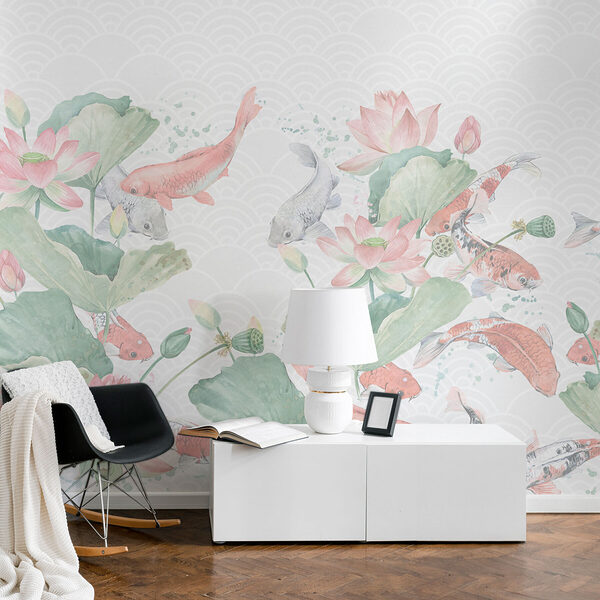 Aquarelle de poissons et de fleurs Aquarelle de poissons et de fleurs
