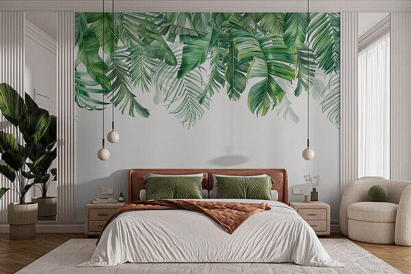 Rangée de feuilles vertes Rangée de feuilles vertes