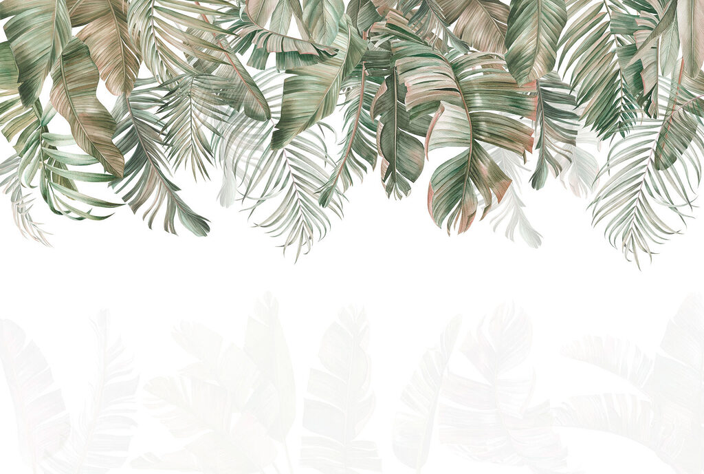 Rangée de feuilles vertes et brunes Rangée de feuilles vertes et brunes