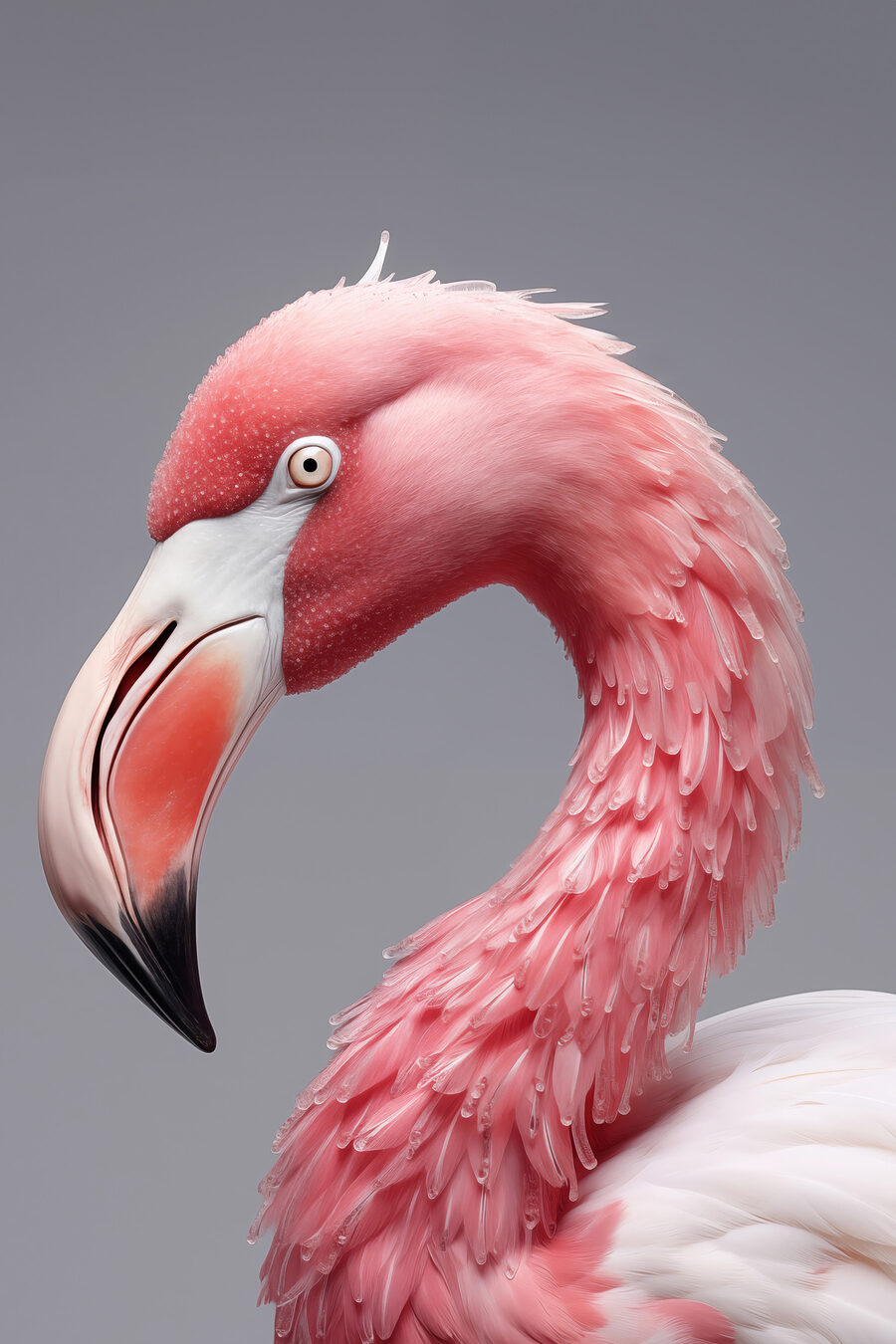 Gros plan d'un flamant rose