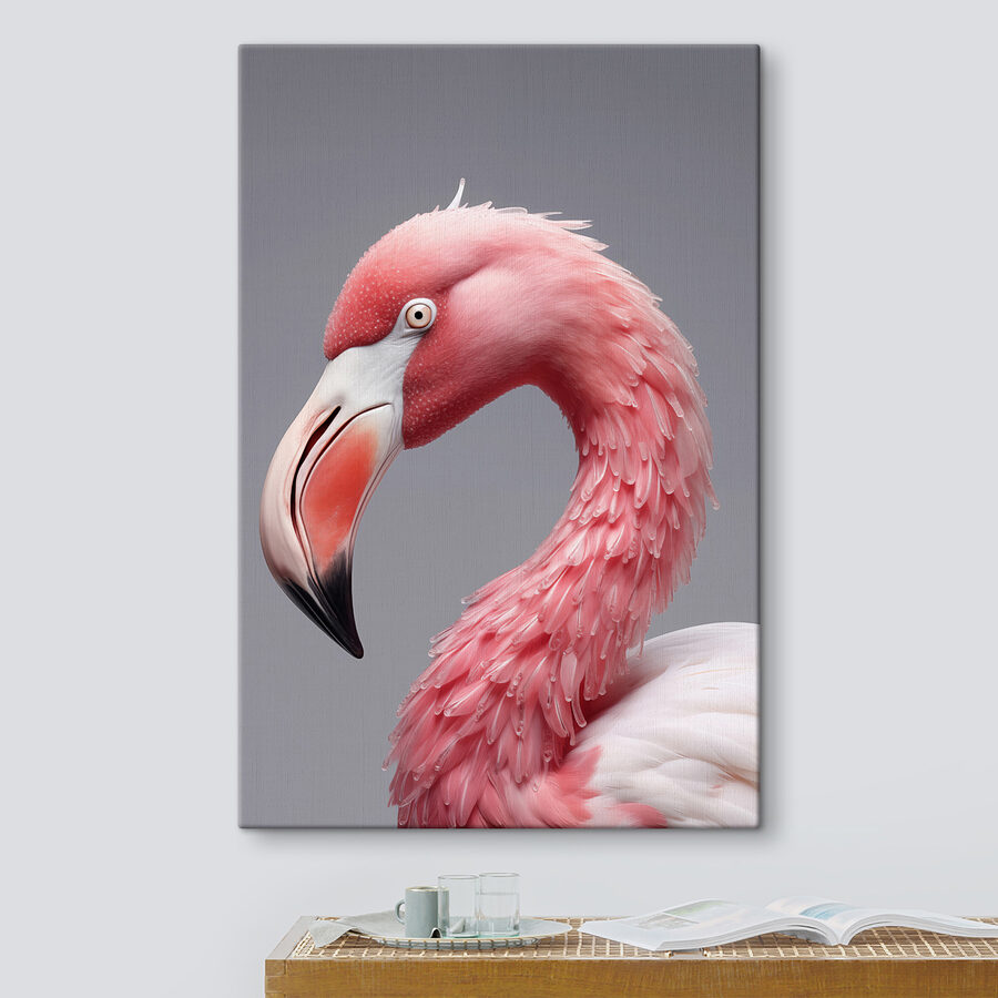 Gros plan d'un flamant rose